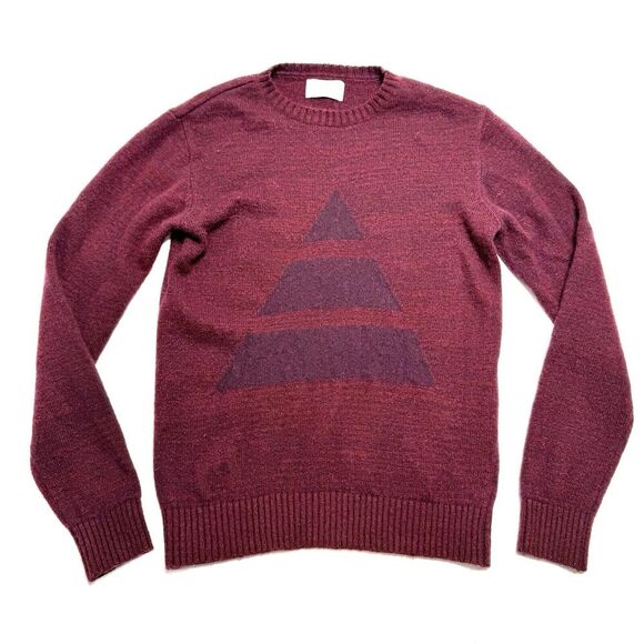 Oliver Spencer Wool Mohair Sweater Long Sleeve Size S Small Maroon Triangle - Picture 1 of 11